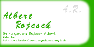 albert rojcsek business card